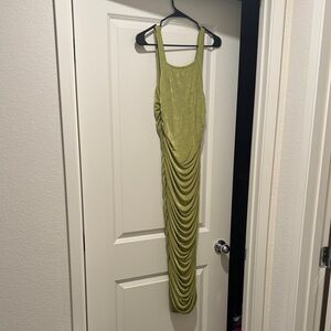 Elegant Green Ruched Dress
